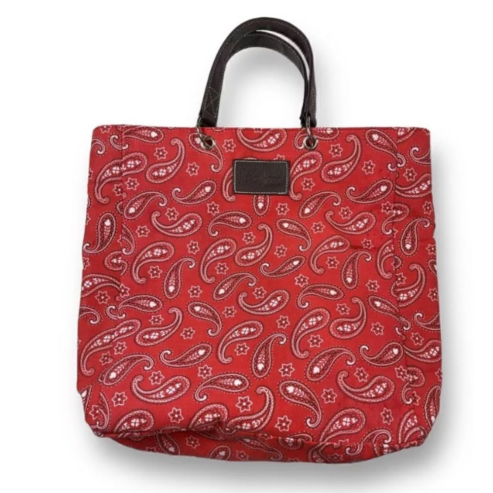 Neiman Marcus Red Paisley Farmhouse Country Core Bandana Totebag NWT
